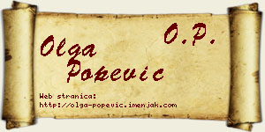Olga Popević vizit kartica